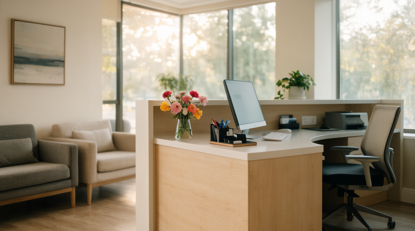 Modern clinic reception area