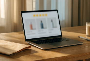 Desk scene representing online store trust and credibility