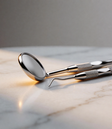 Dental mirror and tool still-life representing the Vibrant Smiles dental clinic case study