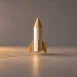 Minimalist paper rocket in warm light for a SaaS launch playbook