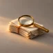 Vintage magnifying glass on a paper stack for a tracking audit