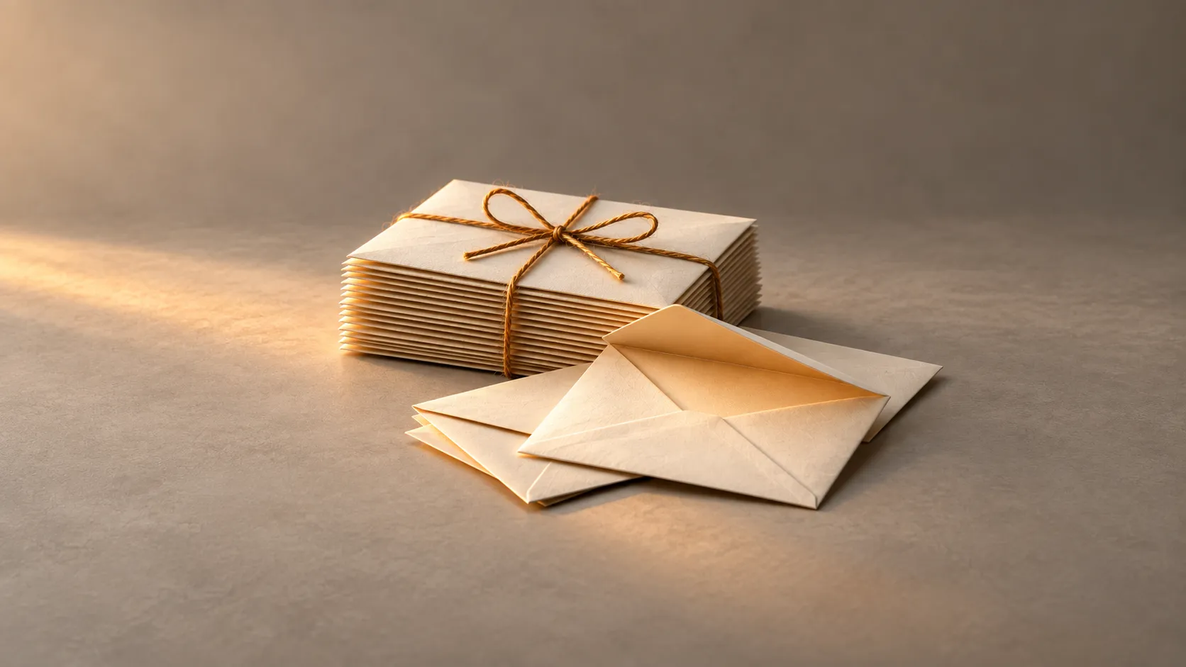 Warm ivory envelope collection for WhatsApp marketing for business